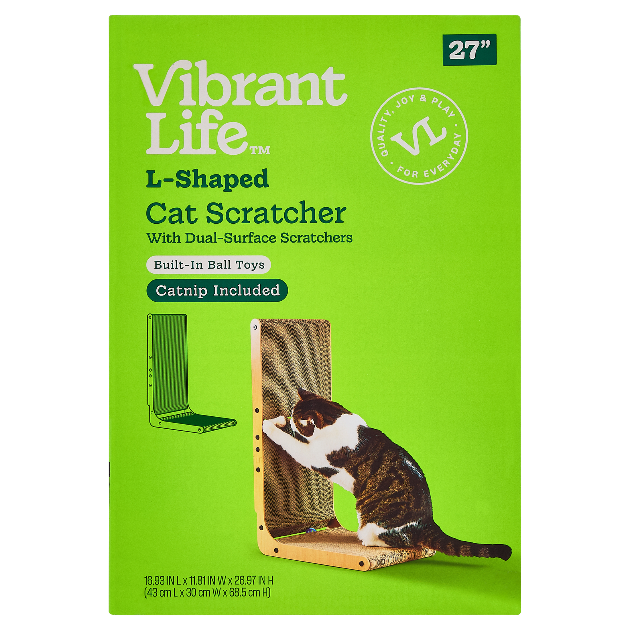 Vibrant Life L-Shaped Cat Scratcher with Dual Surfaces photo 8