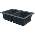 thumbnail image 4 of Transolid Radius 33in x 22in silQ Granite Drop-in Double Bowl Kitchen Sink with 2 CD Faucet Holes, In Grey, 4 of 4
