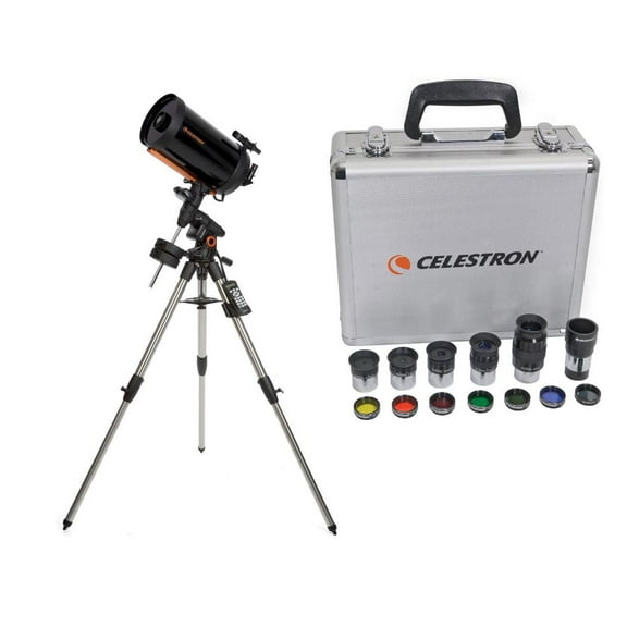 Celestron Advanced VX 9.25" Schmidt-Cassegrain Telescope - with Deluxe Accessory Kit (5 Celestron Plossl Eyepieces, 1.25" Barlow Lens, 1.25" Filter Set, Accessory Carry Case