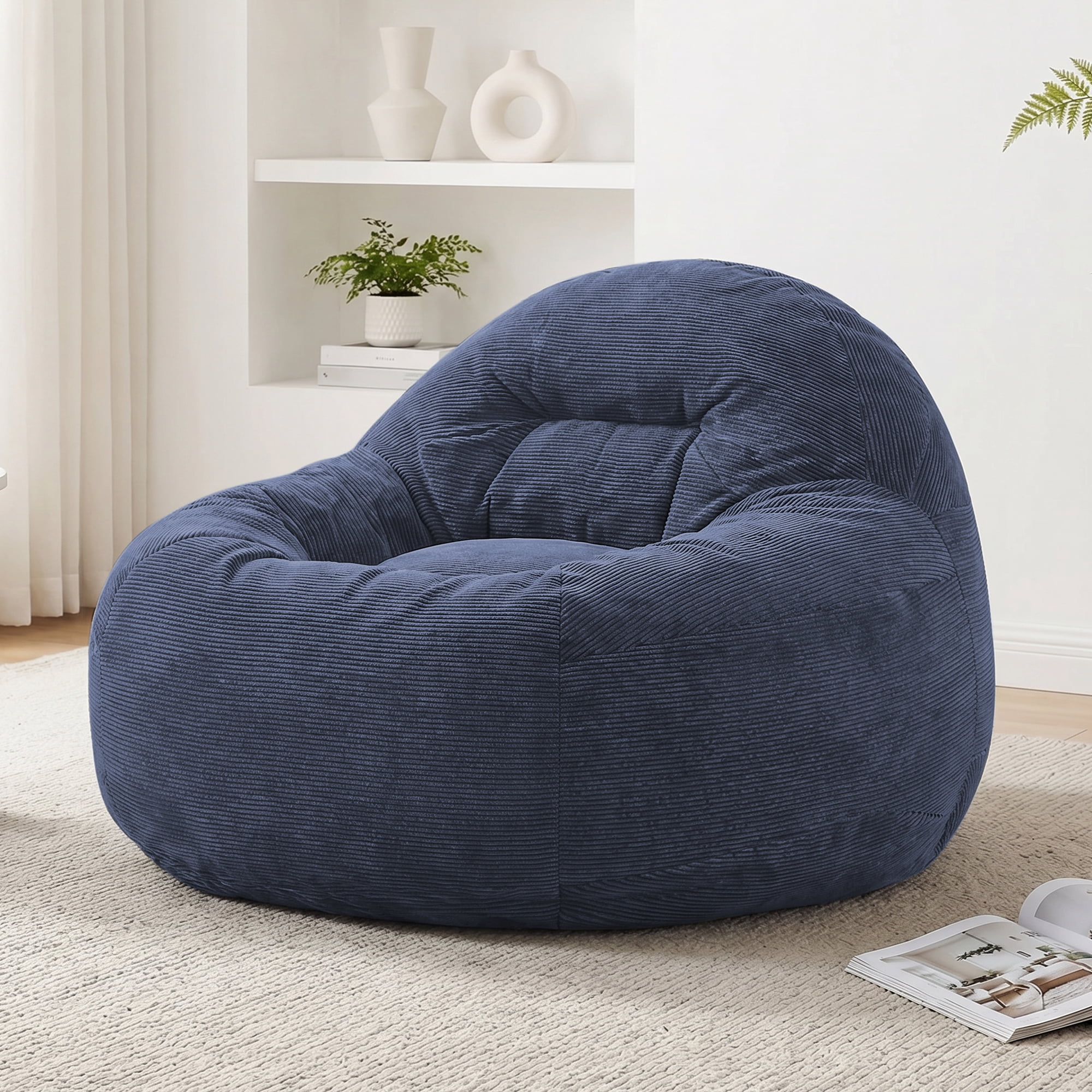 Bean Bag Sofa with Armrests High-Resilience Foam Beads Anti-Slip for Living Room Home Theater Gaming