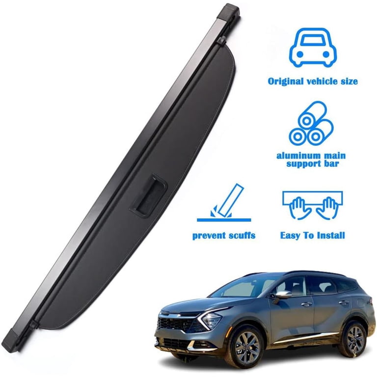 Parts Express Parcel Shelf Cargo Cover For Kia Sportage MK5 NQ5 (2021-2025) – Black, Easy Installation, Includes Clips