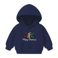 thumbnail image 2 of Odeerbi Kids Boys Girls Christmas Sweatshirt Fleece Lined Hoodie Toddler Baby Children's Casual Print Sweatshirt For The Baby Gift Navy 6-7 Years, 2 of 5