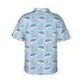 thumbnail image 4 of Xecao Rainbow Dinosaur print Hawaiian shirt - a stylish short-sleeve button-down for men, perfect for casual beach and tropical outings., 4 of 9