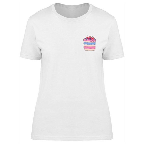 Cute Cake Pocket Doodle T-Shirt Women -Image by Shutterstock, Female Small