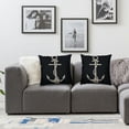 thumbnail image 3 of JRXY Anchor Pillow Case Navy Blue White Nautical Sailing Decor Anchor Square Cushion Cover Pillowcase Home Decorative Armchair Bedroom Livingroom,2 Pcs White, 3 of 6