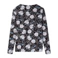 thumbnail image 4 of Pompotops Hauts Amples à Col Rond pour Femmes, T-Shirts Imprimés Décontractés à Manches Longues en Solde, 4 of 5