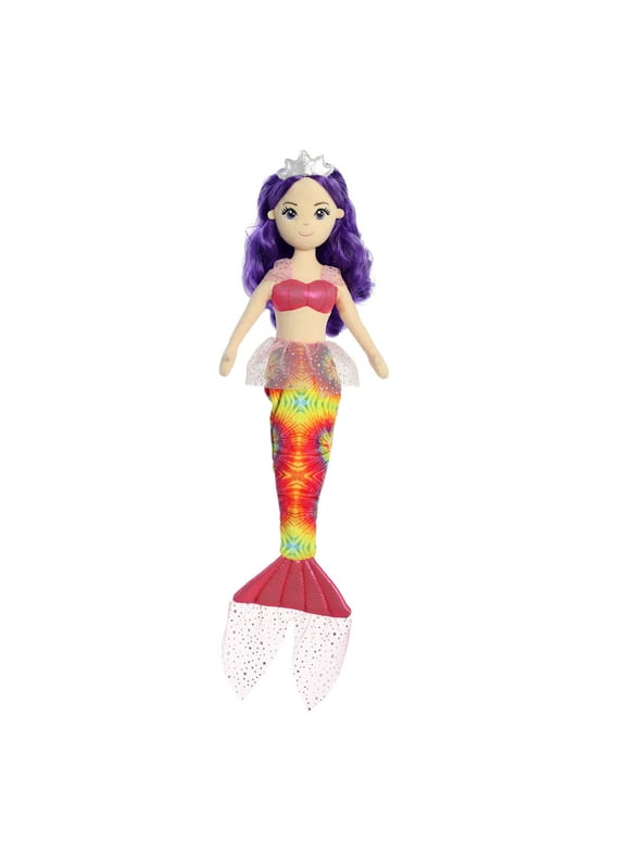 Aurora - Large Red Sea Sparkles - Tie Dye Sparkles 18" Harmony - Enchanting Stuffed Doll