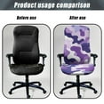 thumbnail image 4 of Xixirimido Purple Camo Print Computer Office Chair Covers Stretchable Soft Fit Universal Desk Rotating Slipcovers, Removable Washable Chair Protector Cover with Button, Large, 4 of 6