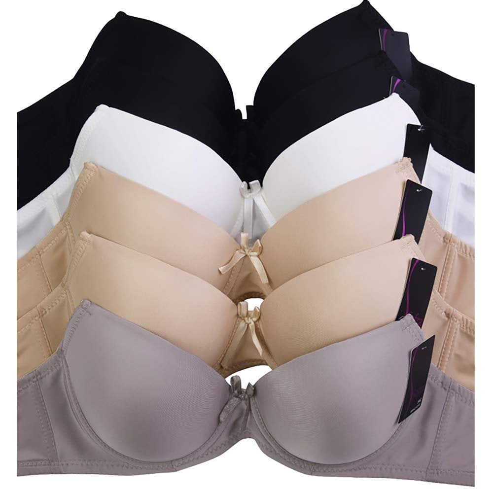 DailyWear Womens Everyday 6 Pack of Bras (4210p2 - Strapless, 36B ...
