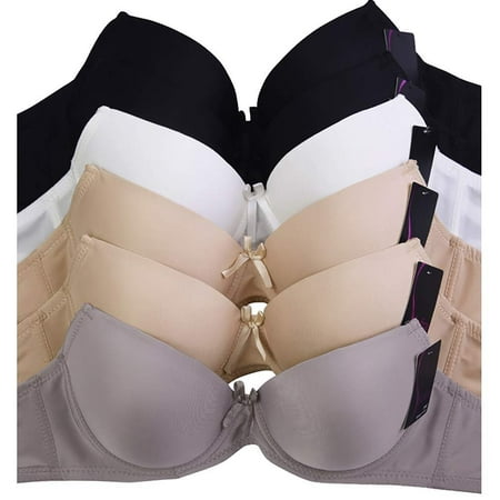 DailyWear Womens Everyday 6 Pack of Bras (4210p2 - Strapless, (Best Strapless Push Up Bra For Dd Cup)