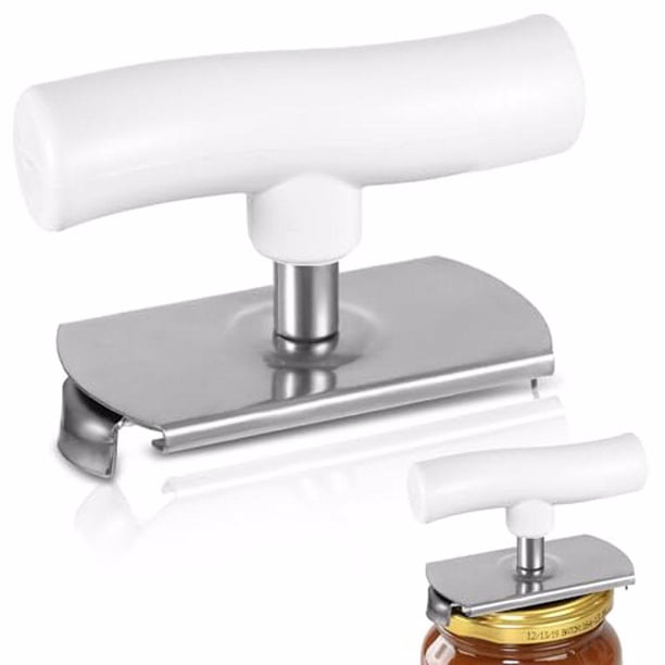 Inteprter Abrelatas de tapa de acero inoxidable blanco, abrelatas Manual multifuncional, ampliamente utilizado y duradero, fácil Organizadores de utensilios de cocina