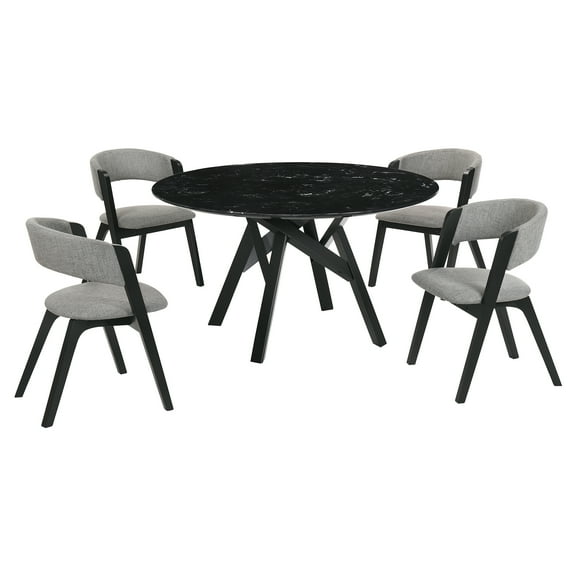 Venus Rowan 5 Piece Black Dining Set