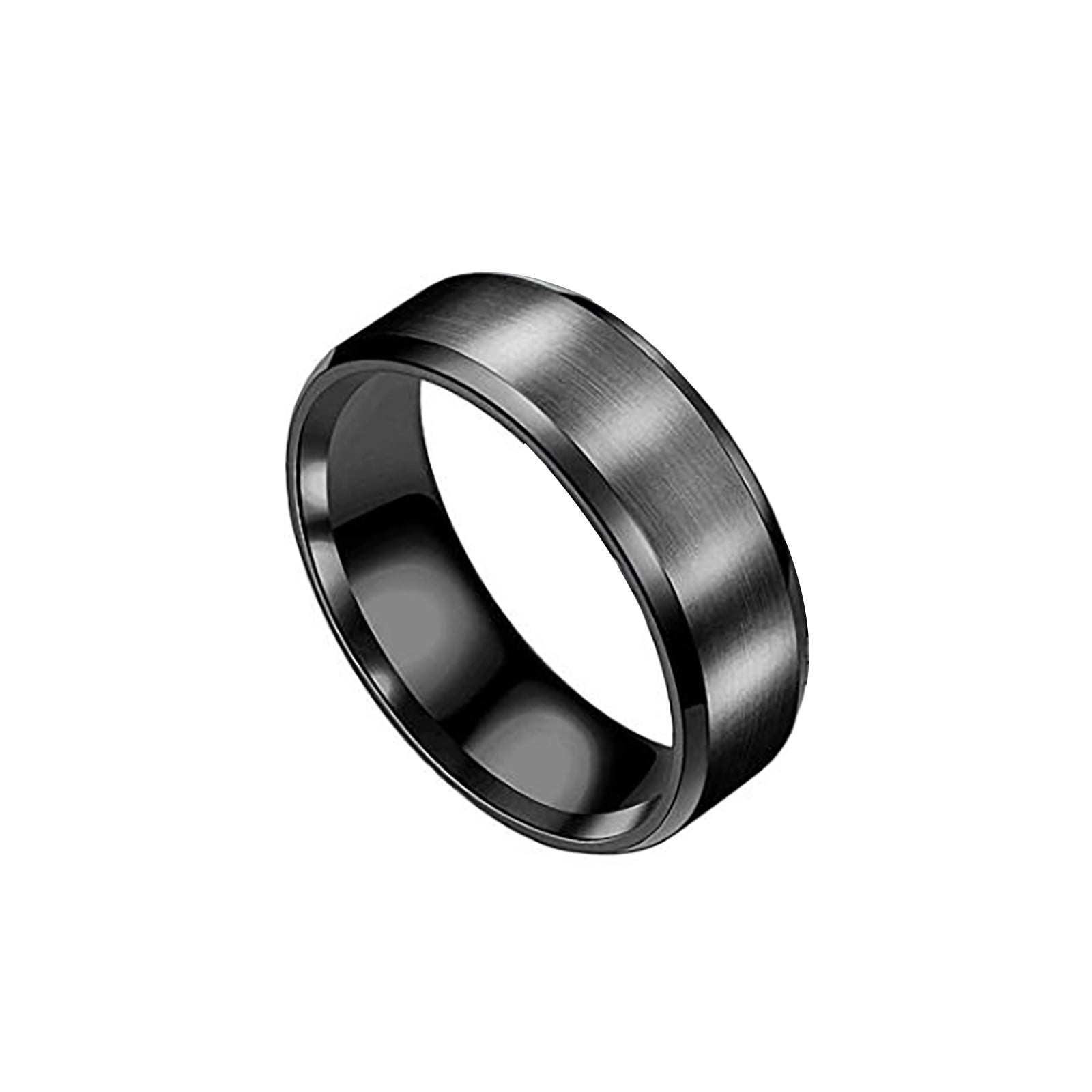 100pcs BLACK MIX 4mm 6mm 8mm Band Wedding Stainless Steel Rings Unisex Jewelry 