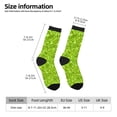 thumbnail image 2 of Hirioo Lime green glitter Pattern Adult Middle Tube Socks Breathable Sock Non-Pilling,Contrasting Color Design, 2 of 6