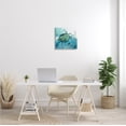 thumbnail image 2 of Sea Tortoise and Fish over Blue Nautical Ocean Map Animals & Insects Gallery-Wrapped Canvas Print Wall Art, 17x17, 2 of 5