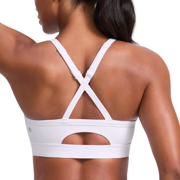 CRZ YOGA Butterlift Cross Back Sports Bras for Women Adjustable Thin Straps Pilates Padded Gym