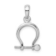 thumbnail image 1 of Quality Gold QC10575 Sterling Silver Polished 3D Small Shackle Link Pendant, 1 of 1