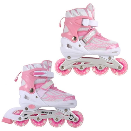 Adjustable Inline Skates with Light up Wheels Beginner Rollerblades Fun Illuminating Roller Skates for Kids Boys and girls