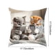 thumbnail image 3 of Funda de almohada con estampado de gatos jugando con el teléfono | Cojín decorativo multicolor de 45 x 45 cm para sofá cama y salón, 3 of 5