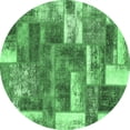 thumbnail image 1 of Ahgly Company Indoor Round Patchwork Emerald Green Transitional Area Rugs, 6' Round, 1 of 4