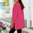 thumbnail image 5 of cfhntfmh 3/4 Length Sleeve Womens Tops V Neck Loose Fit Dressy Casual Blouse Flowy Shirts Side Split Top for Leggings Trendy Clothing, 5 of 6