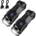 thumbnail image 1 of 2Pcs Three-Eyed Monster Mini Flashlight, German Three-Eyed Monster Mini Flash Super Power Flashlight, Pocket Flashlight with Clip, Mini Torch LED Flashlight, Portable Mini Pocket Torch (Black), 1 of 7