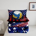 thumbnail image 5 of Manfei Volleyball Us Flag Full Size Comforter Sets,Retro Sport Games Bedding Comforter Set,Blue Yellow,Black Reversible,3pcs,1 Comforter and 2 Pillowcases, 5 of 7