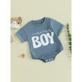 thumbnail image 2 of Bagilaanoe Newborn Baby Girl Boy Summer Rompers Letter Print Short Sleeve Bodysuits 3M 6M 12M 18M Infant Casual One Piece Short Jumpsuit, 2 of 8