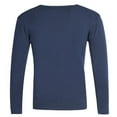 thumbnail image 3 of Elvqul Pullover Sweater for Men V Neck Big and Tall Navy Plain Mens Sweater, 3 of 3