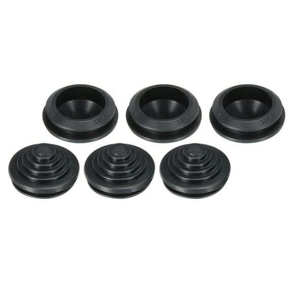 Uxcell Rubber Grommets ID 3/4" Tower-Shaped Black for Firewall Hole Plugs, Wire Protection Pack of 6