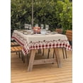 thumbnail image 4 of 60x84 Inch Outdoor Tablecloth with Umbrella Hole Zipper Rectangle Western Rectangular Tablecloths Outside Waterproof Texas Star Farmhouse Red Plaid Brown Country Patio Table Cover for Picnic Party, 4 of 8