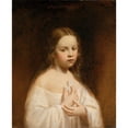 thumbnail image 2 of Miner Kilbourne Kellogg 15x18 Black Ornate Wood Framed Double Matted Museum Art Print Titled - Portrait of Hiram Powers’ Daughter, 2 of 5