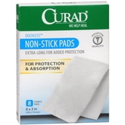 Curad Non-Stick Pads XL 8 Inches X 3 Inches 8 Each (Pack of 4)