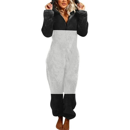 

Women Long Sleeve Hooded Jumpsuit Pajamas Casual Winter Warm Rompe Sleepwear Hot6s4487035