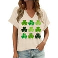 thumbnail image 2 of ShiShine St Patricks Day T Shirt for Women V Neck Short Sleeve Loose Fit Casual Top with Holiday Print, 2 of 5