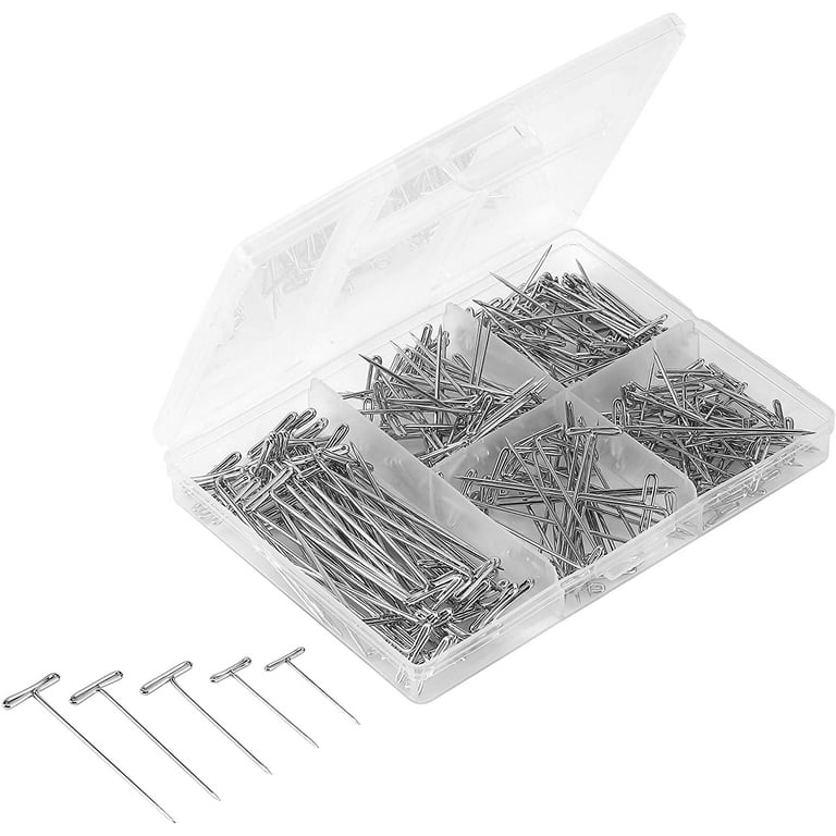 100pcs T-Pins Blocking Knitting Pins Wig Pins T Pins for Wigs Making Sewing, Size: 5x1cm