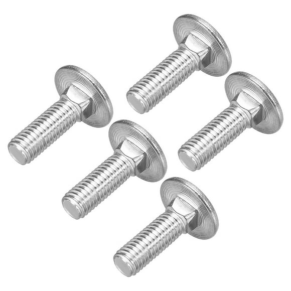 Unique Bargains Carriage Bolts, Neck Carriage Bolt, Round Head, Square Neck, 304 Stainless Steel M8x25mm 5 pcs