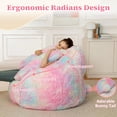 thumbnail image 3 of Ebenchico Rabbit Shaped Bean Bag Chair for Adults Teens Kids, Faux Fur Beanbag Chairs Comfy Furry Floor Chair with Filler, Rainbow-color, 3 of 11