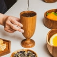 thumbnail image 3 of Teak Wood Wine Glass Goblet Cup 4-Pack, 3 of 5