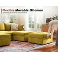 thumbnail image 6 of JULY'S SONG 134.6" Luxury Sectional Sofa Set, Cloud Couch Modular Sectionals for Living Room, Comfy U Shaped Couches and Sofas with Movable Storage Ottoman - Yellow, 6 of 10