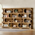 thumbnail image 5 of Tribesigns 71" 4-Tier S-Shaped Bookcase Set of 2 - Wood Decorative Storage Shelf, Modern Brown Freestanding Display Unit, 5 of 7