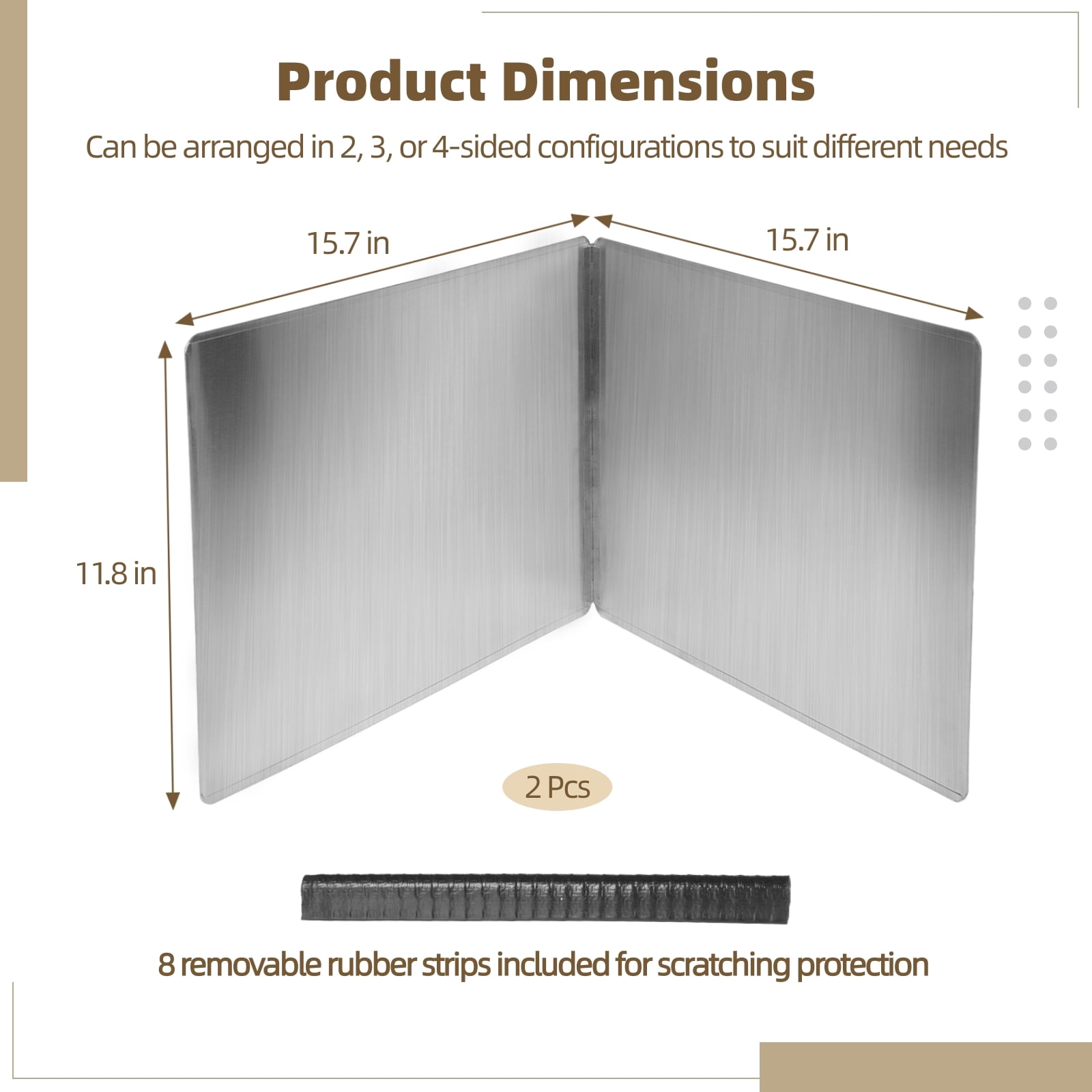 2 Pcs Grease Splatter Guards, 2-Sided Oil Splash Boards for Stove, Foldable Stainless Steel Backsplash, Anti-grease Frying Pan Splatter Guards, Cooking Heat Insulation Boards, 15.7×15.7×11.8"