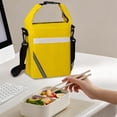 thumbnail image 3 of Tdxkok Wide Opening Insulated Lunch Bag with Reflective Stripe Detachable Strap thermal Food Carrier for Students office Work Yellow, 3 of 6
