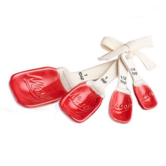 Red Ceramic Mason Jar Measuring Spoons by World Market