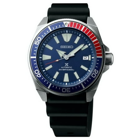 Samurai Prospex Automatic Dive Watch with Black Silicone Strap 200 m