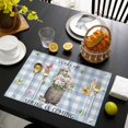 thumbnail image 3 of Blue Plaid Groundhog Placemats Set of 4, Spring Floral Butterfly Botanical Placemats for Dining Table, Place Mats for Kitchen Tabletop, Waterproof Wipeable Dining Table Mats Set, 3 of 9