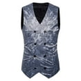 thumbnail image 1 of SDNall Gilet de Travail Décontracté à Boutons Croisés pour Hommes, 1 of 4