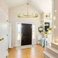 thumbnail image 3 of ACROMA  15-light Farmhouse Large Wagon Wheel Candle Chandelier with UL Certified - D40'' * H130'' Satin Brass Satin Adjustable Gold, Brass, Painted, 3 of 5