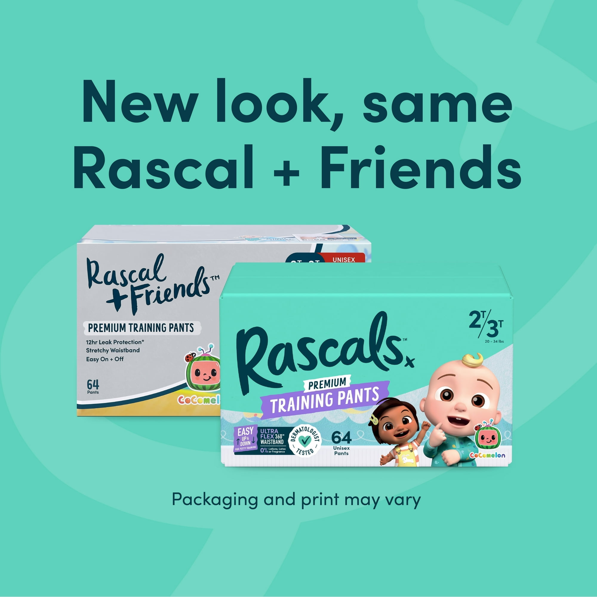 Rascals Premium CoComelon Absorbent Potty Training Pants 2T-3T, 25 Count (Select for More Options) Unisex