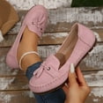 thumbnail image 4 of Viluyesy Loafers for Womens, Soft Sole Shallow Comfort Slip On Fashion Suede Leather Flats Shoes Pink US6, 4 of 7